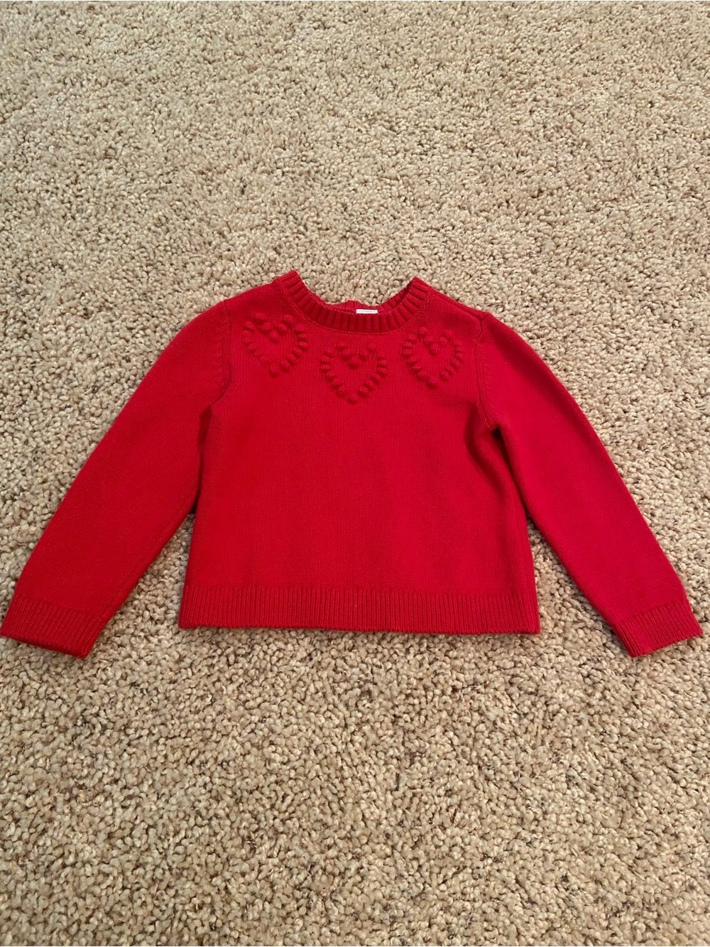 Carter's Red Sweater with Knit Heart Details